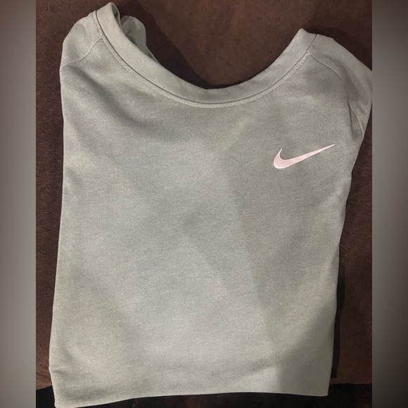 Nike Running Womens Size XS Khaki Green Mesh Back Short Sleeve T-Shirt - Picture 12 of 15